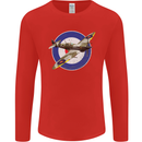 Spitfire MOD RAF WWII Fighter Plane British Mens Long Sleeve T-Shirt Red
