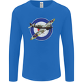 Spitfire MOD RAF WWII Fighter Plane British Mens Long Sleeve T-Shirt Royal Blue