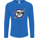Spitfire MOD RAF WWII Fighter Plane British Mens Long Sleeve T-Shirt Royal Blue