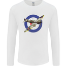 Spitfire MOD RAF WWII Fighter Plane British Mens Long Sleeve T-Shirt White