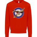 Spitfire MOD RAF WWII Fighter Plane British Mens Sweatshirt Jumper Bright Red