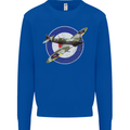 Spitfire MOD RAF WWII Fighter Plane British Mens Sweatshirt Jumper Royal Blue