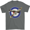Spitfire MOD RAF WWII Fighter Plane British Mens T-Shirt Cotton Gildan Charcoal