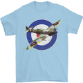Spitfire MOD RAF WWII Fighter Plane British Mens T-Shirt Cotton Gildan Light Blue