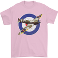 Spitfire MOD RAF WWII Fighter Plane British Mens T-Shirt Cotton Gildan Light Pink