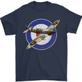 Spitfire MOD RAF WWII Fighter Plane British Mens T-Shirt Cotton Gildan Navy Blue