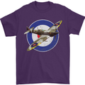 Spitfire MOD RAF WWII Fighter Plane British Mens T-Shirt Cotton Gildan Purple