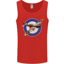 Spitfire MOD RAF WWII Fighter Plane British Mens Vest Tank Top Red