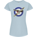 Spitfire MOD RAF WWII Fighter Plane British Womens Petite Cut T-Shirt Light Blue