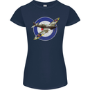 Spitfire MOD RAF WWII Fighter Plane British Womens Petite Cut T-Shirt Navy Blue