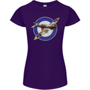 Spitfire MOD RAF WWII Fighter Plane British Womens Petite Cut T-Shirt Purple