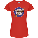 Spitfire MOD RAF WWII Fighter Plane British Womens Petite Cut T-Shirt Red