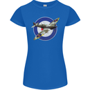 Spitfire MOD RAF WWII Fighter Plane British Womens Petite Cut T-Shirt Royal Blue