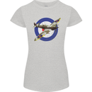 Spitfire MOD RAF WWII Fighter Plane British Womens Petite Cut T-Shirt Sports Grey