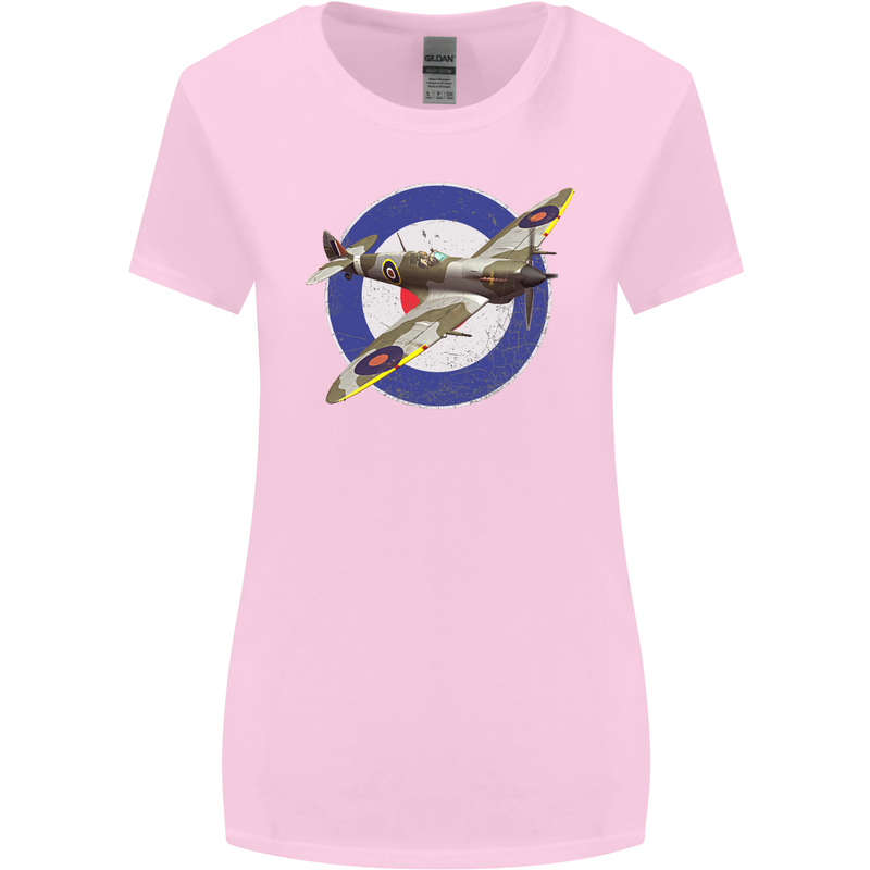 Spitfire MOD RAF WWII Fighter Plane British Womens Wider Cut T-Shirt Light Pink