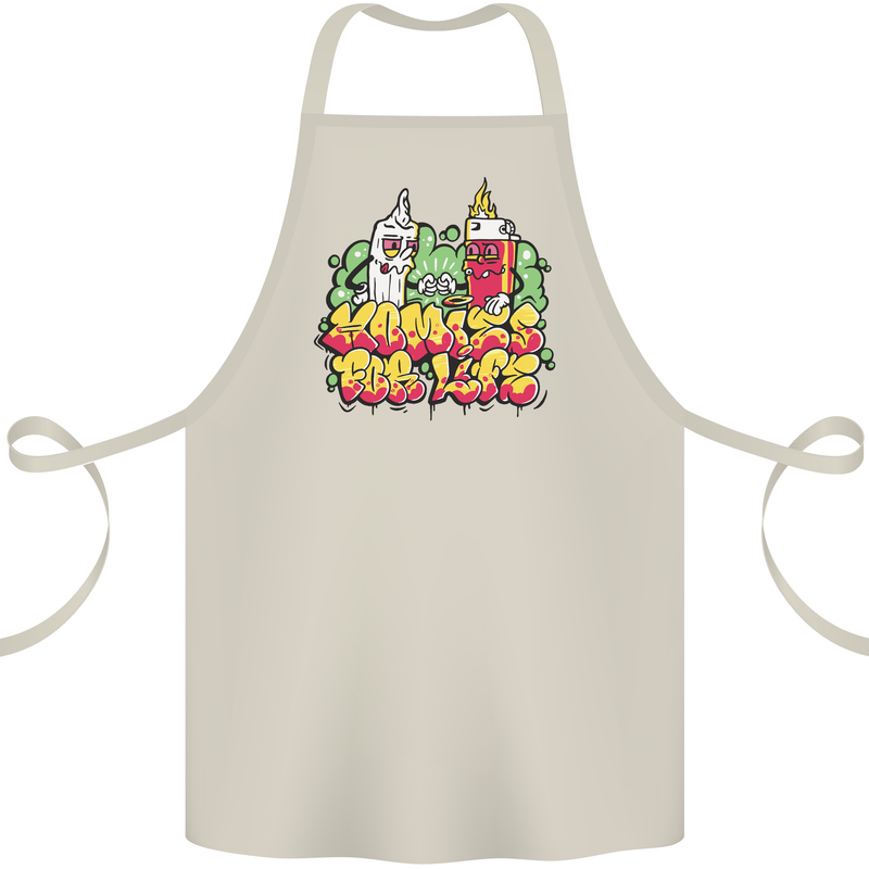 Spliff & Lighter Homies Funny Weed Cannabis Cotton Apron 100% Organic Natural