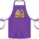Spliff & Lighter Homies Funny Weed Cannabis Cotton Apron 100% Organic Purple