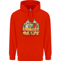 Spliff & Lighter Homies Funny Weed Cannabis Mens 80% Cotton Hoodie Bright Red