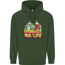 Spliff & Lighter Homies Funny Weed Cannabis Mens 80% Cotton Hoodie Forest Green