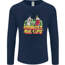 Spliff & Lighter Homies Funny Weed Cannabis Mens Long Sleeve T-Shirt Navy Blue