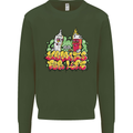 Spliff & Lighter Homies Funny Weed Cannabis Mens Sweatshirt Jumper Forest Green