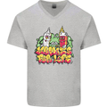 Spliff & Lighter Homies Funny Weed Cannabis Mens V-Neck Cotton T-Shirt Sports Grey