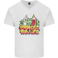 Spliff & Lighter Homies Funny Weed Cannabis Mens V-Neck Cotton T-Shirt White