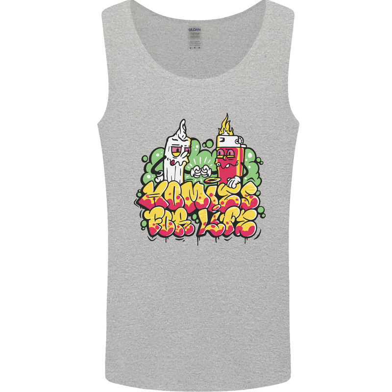 Spliff & Lighter Homies Funny Weed Cannabis Mens Vest Tank Top Sports Grey