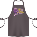 Spore Me the Details Funny Mushroom Cotton Apron 100% Organic Dark Grey