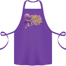 Spore Me the Details Funny Mushroom Cotton Apron 100% Organic Purple