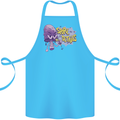 Spore Me the Details Funny Mushroom Cotton Apron 100% Organic Turquoise