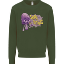 Spore Me the Details Funny Mushroom Kids Sweatshirt Jumper Forest Green
