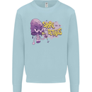 Spore Me the Details Funny Mushroom Kids Sweatshirt Jumper Light Blue