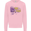 Spore Me the Details Funny Mushroom Kids Sweatshirt Jumper Light Pink