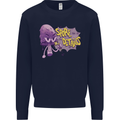 Spore Me the Details Funny Mushroom Kids Sweatshirt Jumper Navy Blue