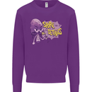 Spore Me the Details Funny Mushroom Kids Sweatshirt Jumper Purple