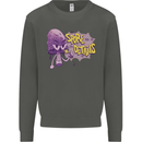 Spore Me the Details Funny Mushroom Kids Sweatshirt Jumper Storm Grey