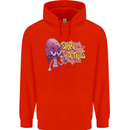 Spore Me the Details Funny Mushroom Mens 80% Cotton Hoodie Bright Red