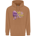 Spore Me the Details Funny Mushroom Mens 80% Cotton Hoodie Caramel Latte