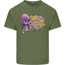 Spore Me the Details Funny Mushroom Mens Cotton T-Shirt Tee Top Military Green
