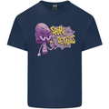 Spore Me the Details Funny Mushroom Mens Cotton T-Shirt Tee Top Navy Blue
