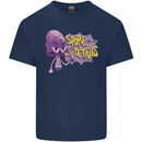 Spore Me the Details Funny Mushroom Mens Cotton T-Shirt Tee Top Navy Blue
