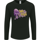 Spore Me the Details Funny Mushroom Mens Long Sleeve T-Shirt Black