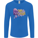 Spore Me the Details Funny Mushroom Mens Long Sleeve T-Shirt Royal Blue