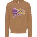 Spore Me the Details Funny Mushroom Mens Sweatshirt Jumper Caramel Latte