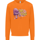 Spore Me the Details Funny Mushroom Mens Sweatshirt Jumper Orange