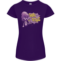Spore Me the Details Funny Mushroom Womens Petite Cut T-Shirt Purple