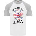 British Beer It's in My DNA Union Jack Flag Mens S/S Baseball T-Shirt White/Sports Grey