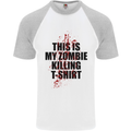 This Is My Zombie Killing Halloween Horror Mens S/S Baseball T-Shirt White/Sports Grey