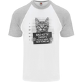 Bad Kitty New York City Police Dept. Mens S/S Baseball T-Shirt White/Sports Grey